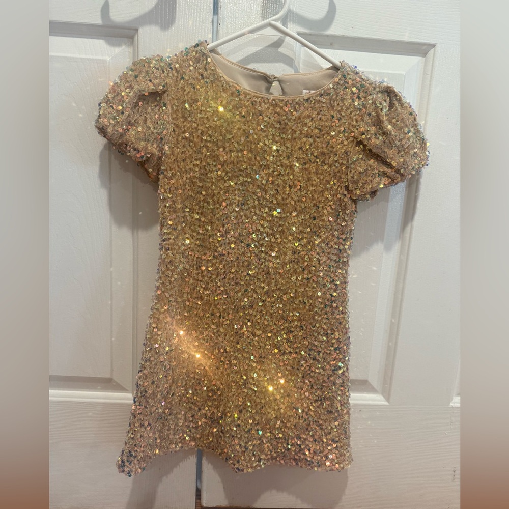 GB Girls Gold Sequin Formal Dress
